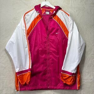 Y2K Womens Nike Track Windbreaker in Orange and Pink